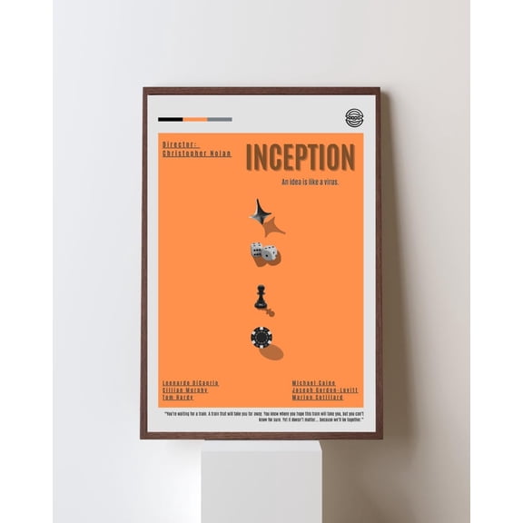 Poster Inception Movie Poster, Christopher Nolan Film Art, Dream Within A Dream Wall Art, Sci Fi Movie Poster 8X12, UNFRAMED