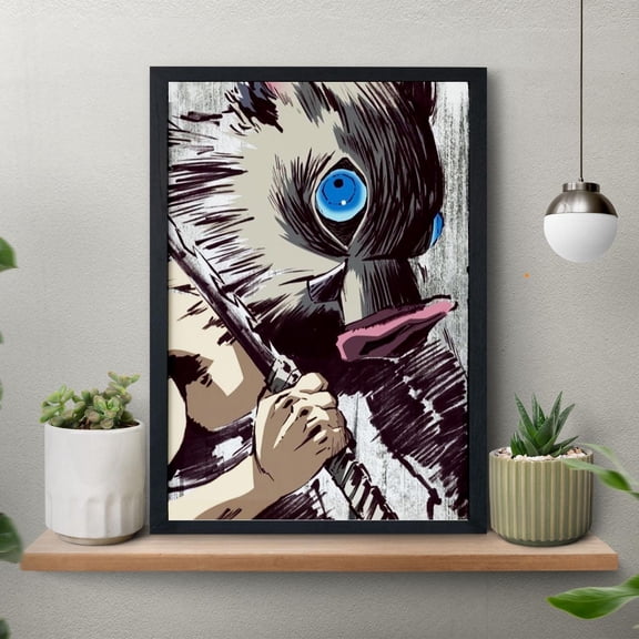 Poster Inosuke Hashibira Demon Slayer Swords Poster Un| Kimetsu No Yaiba Manga Print | Anime Wall Art Decor | Boys Gaming Room Gift 16X24, UNFRAMED