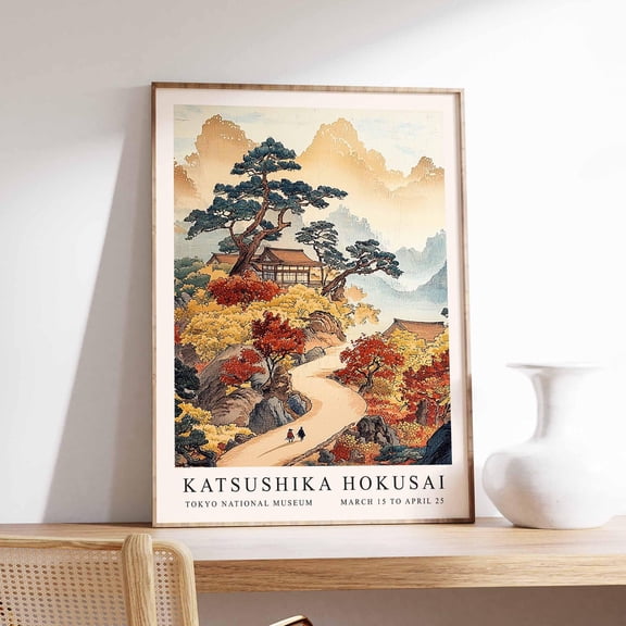 Poster, Japanese Landscape Art Print, Decor, retro artwork, premium print, cozy decor, Decorative Artwork for Contemporary Home Office Bedroom Dorm Apartment, Unframed 8x10