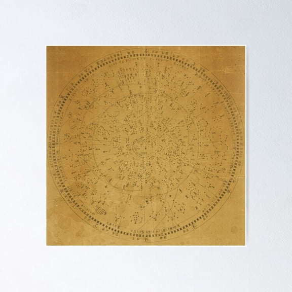 Poster Japanese Star Map - No Framed, Vintage Wall Art, Trendy Retro Print, Positive Quote Poster, Room Decor, Wall Art, 24x36