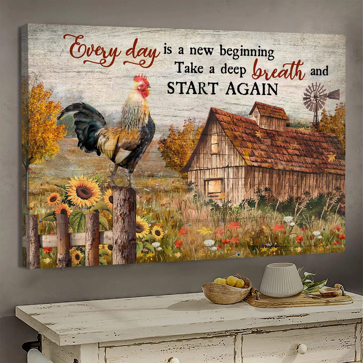 Poster Jesus - Wonderful Farm - Everyday Is A New Beginning - Landscape ...
