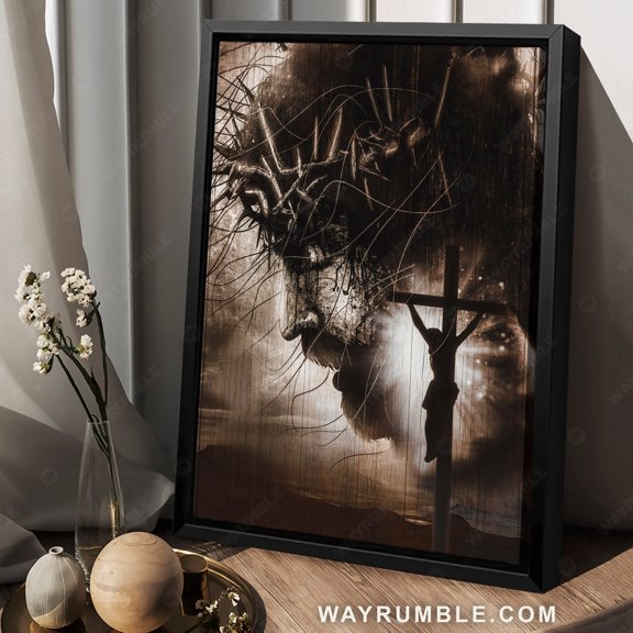 Poster Jesus poster, Jesus profile, The sacrifice of Jesus Christ - Jesus Portrait Poster Prints, Christian Wall Art WINXIE DECOR - 8X12, UNFRAMED