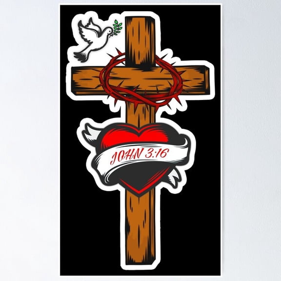 Poster John For God So Loved The World Poster Vintage Wall Arthot Trend! , Poster Print Only