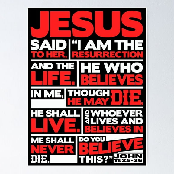 Poster John I Am The Resurrection Poster - No Framed, Vintage Wall Art, Hot Trend!, 8x12