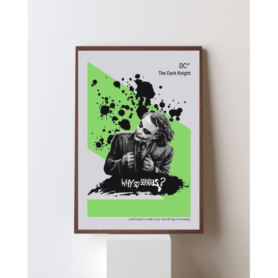 Poster The Joker Poster, Why So Serious Print, The Dark Knight Wall Art, Heath Ledger Movie Poster, Villain Decor, Minimalist Movie Art 24X36, UNFRAMED