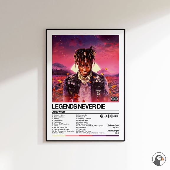 Poster Juice Wrld - Legends Never Die | Album Cover Poster Print | Music Wall Art Print | Art Work | -UNFRAMED