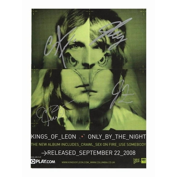 Poster KINGS OF LEON ENTIRE GROUP AUTOGRAPHED POSTER-ZEUS DECOR - 8X12, UNFRAMED