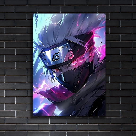 Poster Kakashi Hatake Metal Print - Shinobi Legend Poster - Masked Ninja Anime - Sharingan Eye Gift 8X12, UNFRAMED
