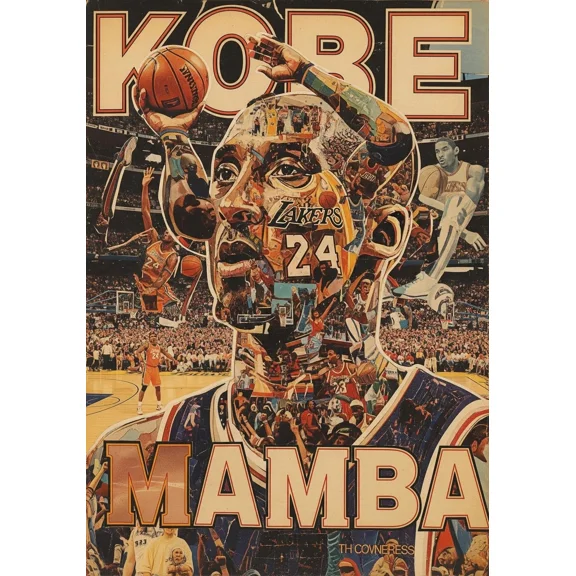 Poster Kobe Bryant Mamba Poster Art Print Lakers 24 Legend Collector Gift 8X12, UNFRAMED