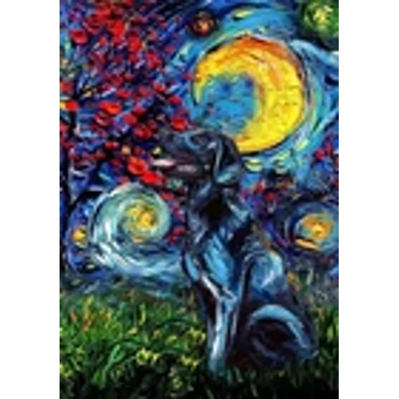Poster Labrador Dog Starry Night Style Halloween Wall Art, Unframed Prints For Home Or Office, Perfect Gift For Everyone, 12x18