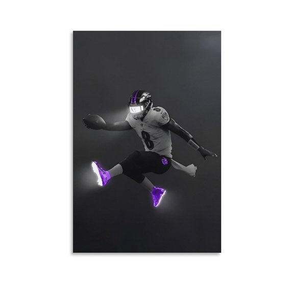 Poster Lamar Jackson Art Rugby Player Posters Wall Art Painting Canvas Gift Living Room Prints Bedroom Decor Poster Artworks 12x18inch(30x45cm)