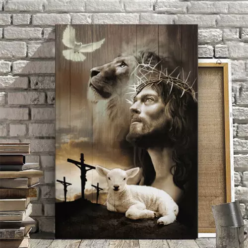 Poster Lamb Andove Lion Of Judah Faith Christian Holy Spirit Jesus God ...