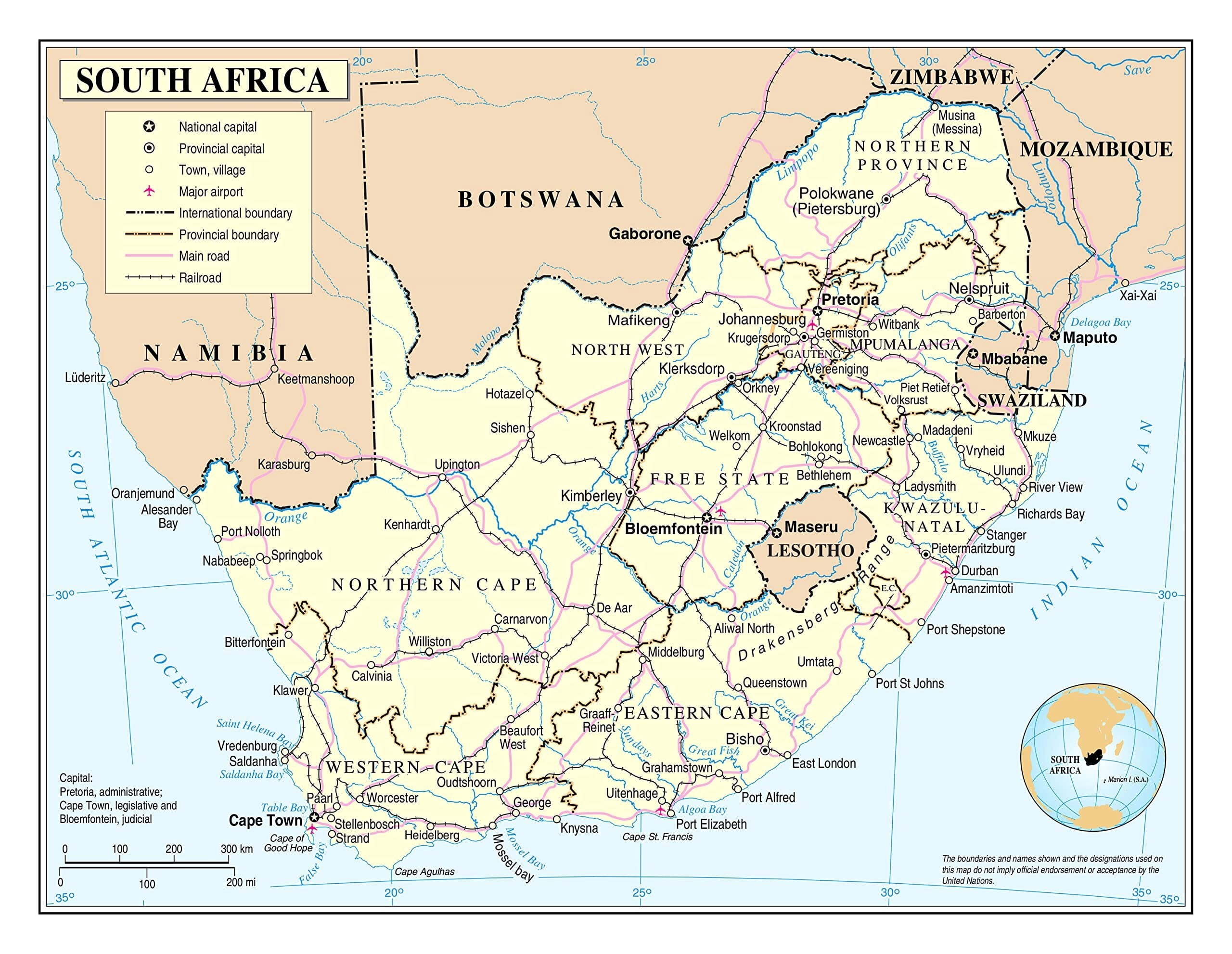 poster-large-detailed-political-and-administrative-map-of-south-africa