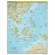 Poster Large scale political map of southeast asia with relief