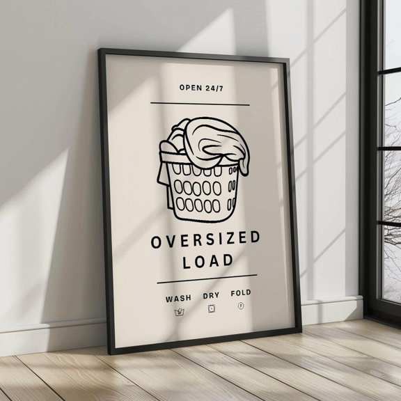 Poster Laundry Room Print Funny Wall Art Poster Wash Room Decor Trendy House Poster Housewarming Gift Overd Load