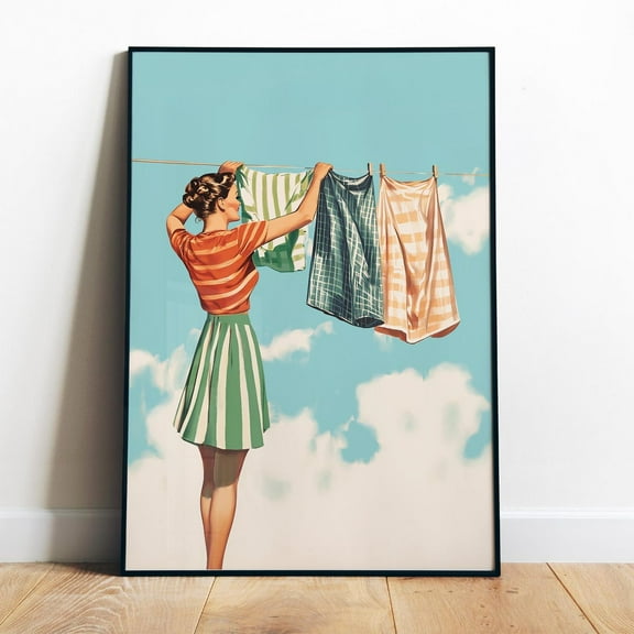 Poster Laundry Wall Art Printable Retro Housewife Art Print Laundry Day Poster Utility Room Decor Dressing Room Art Loads Of Fun Closet Art Print - No Framed, Vintage Wall Art, Hot Trend!, 12x18