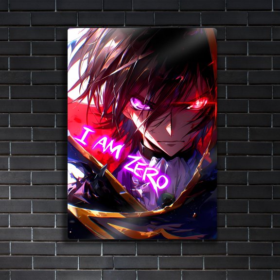 Poster Lelouch Lamperouge Metal Art - I Am Zero Poster - Code Geass Anime - Geass Gift 24X36, UNFRAMED