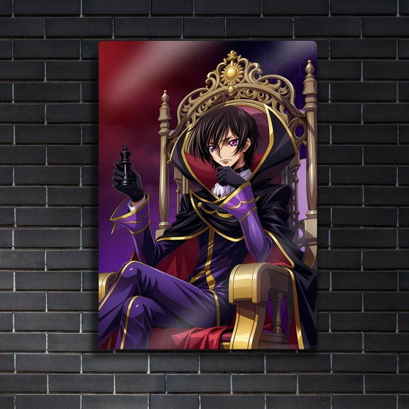 Poster Lelouch Lamperouge Metal Art - Imperial Throne Poster - Code Geass Anime - Royalty Gift 12X18, UNFRAMED