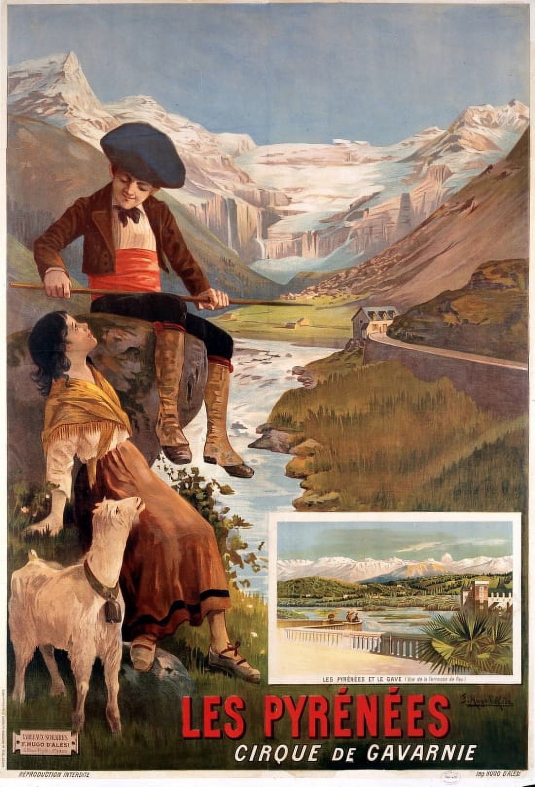 Poster Les Pyrenees Gavarnie French Canvas Art - (18 x 24)