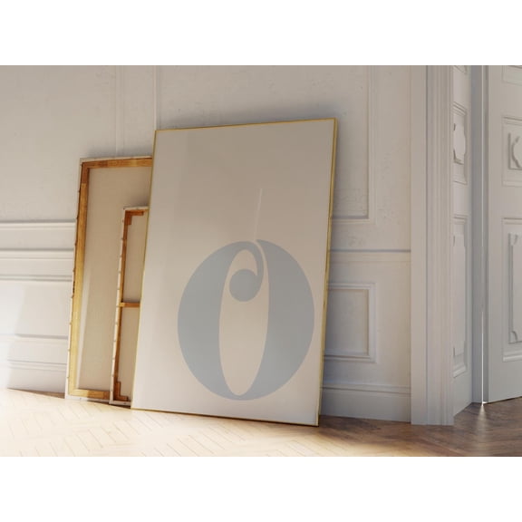 Poster Letter O Print: Blue Alphabet Poster, Initial Wall Art 16X24, UNFRAMED