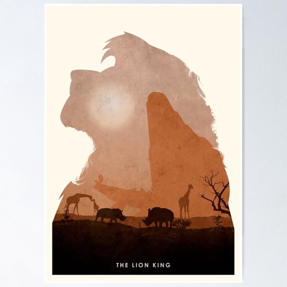 Poster Lion King - No Framed, Vintage Wall Art, Trendy Retro Print, Positive Quote Poster, Room Decor, Wall Art, 12x18