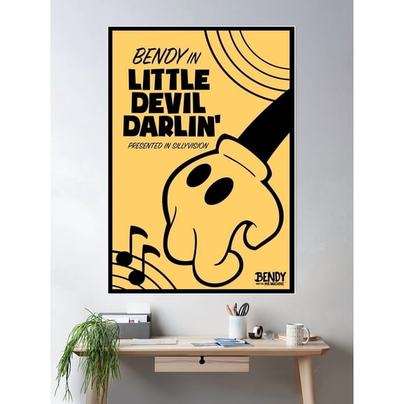 Poster Little Devil Darlin Bendy Home Decor Office Wall Art Living Room Decor, Paper Poster Only