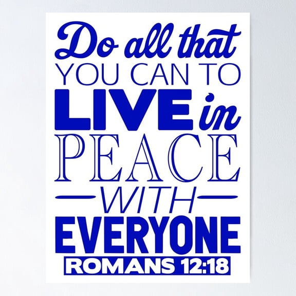 Poster Live In Peace With Everyone, Romans Poster Vintage Wall Arthot Trend! , Poster Only