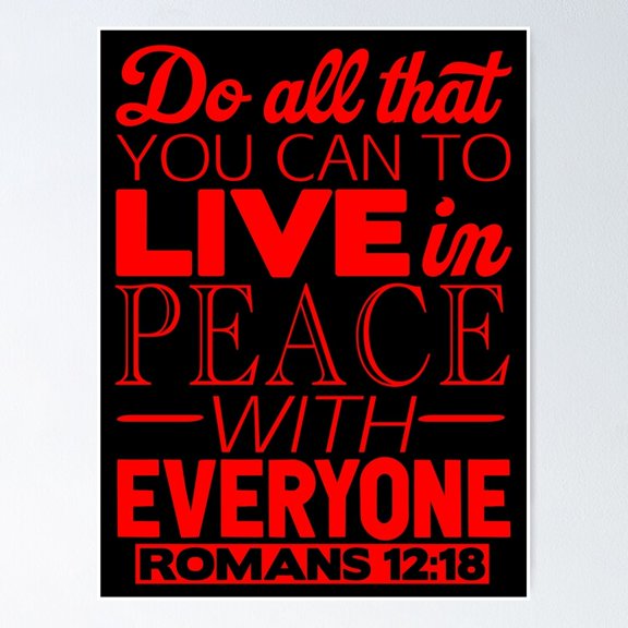 Poster Live In Peace With Everyone - Romans Poster Vintage Wall Arthot Trend! , Poster Print Only