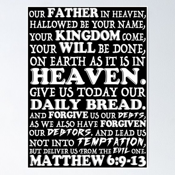 Poster Lord'S Prayer Poster - No Framed, Vintage Wall Art, Hot Trend!, 8x12