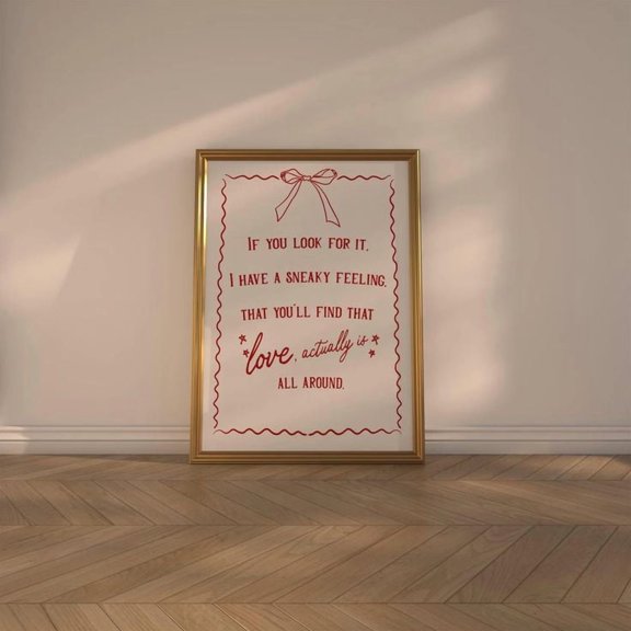 Poster Love Actually Print - Quirky Kitchen Wall Art, Unique Xmas Poster, WINXIE DECOR - 8X12, UNFRAMED