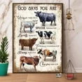 thumbnail image 1 of Poster Lovely Cows God Says You Are Unique Special Cow , _9648 Wall Art, Unframed Prints For Home Or Office, Perfect Gift For Everyone, 12x18, 1 of 2