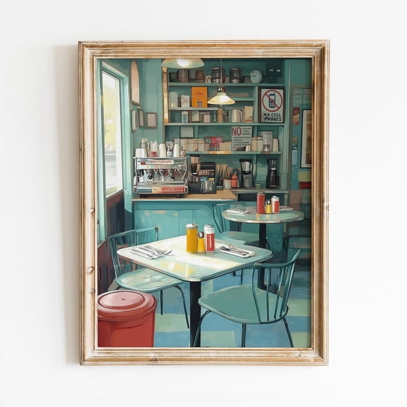 Poster Lukes American Diner Print Wall Art Cozy Stars Hollow Poster Vintage Cozy Wall Decor Retro Fall Print Gilmore Girls