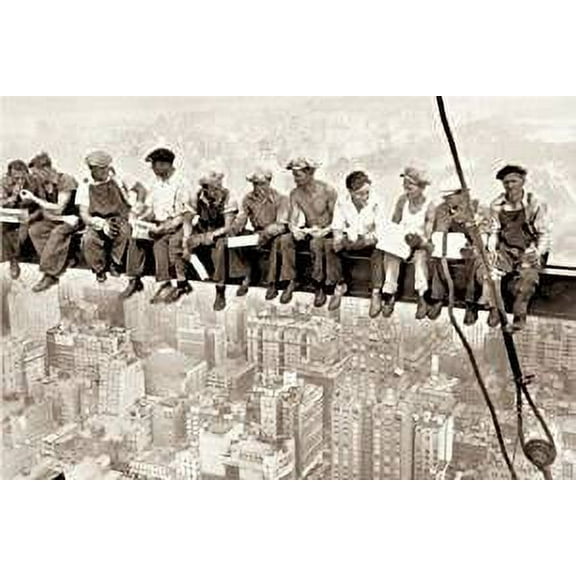 Poster - Lunch on Skyscraper / Eating Above Manhattan - 24"x36" Wall Art CJ1320