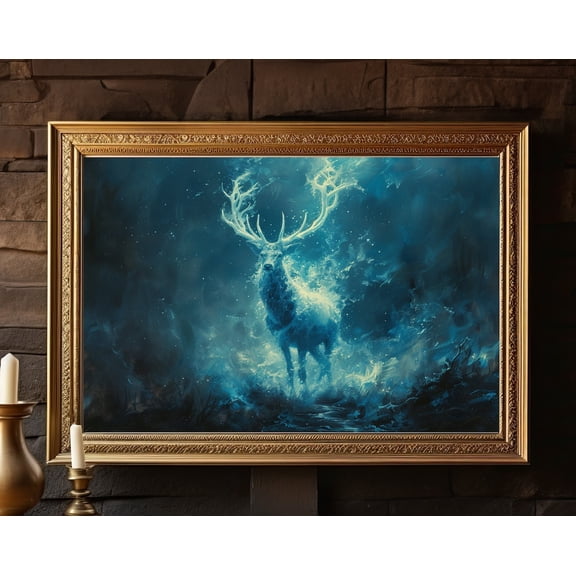 Poster Magic Deer Dark Academia Fantasy Fan Potter Art Magic School Print Bookish Gift For Reader Wizard School Wall Decor Witchy Decor Wall Art, Modern Wall Decor, 12x18 UNFRAMED
