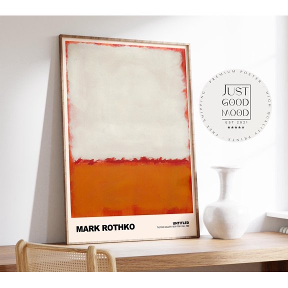 Poster Mark Rothko · Untitled White, Red And Orange · Expressionism Color Field · Print , Poster Print Only