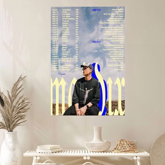 Poster Martin Garrix Tour Poster, EDM Festival Wall Art, DJ Concert Schedule Print, Electronic Music Decor, Music Festival Artwork WALL ART - HOME DECOR - 8X12, UNFRAMED