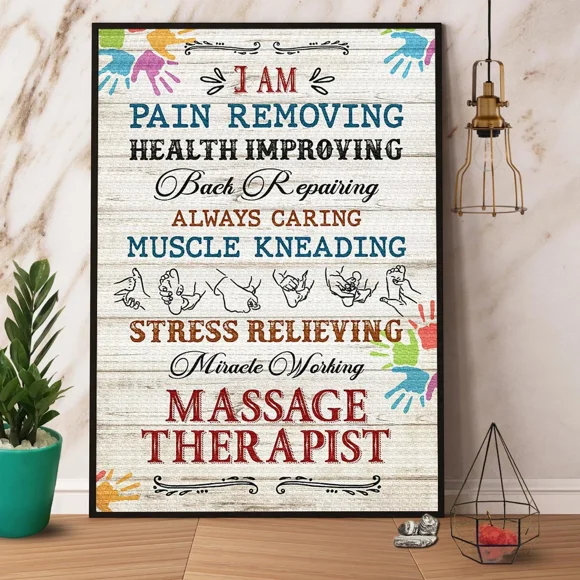 Poster Massage Therapist Always Caring Stress Relieving Paper No Frame Matte ... Wall Art, Unframed Prints For Home Or Office, Perfect Gift For Everyone, 12x18