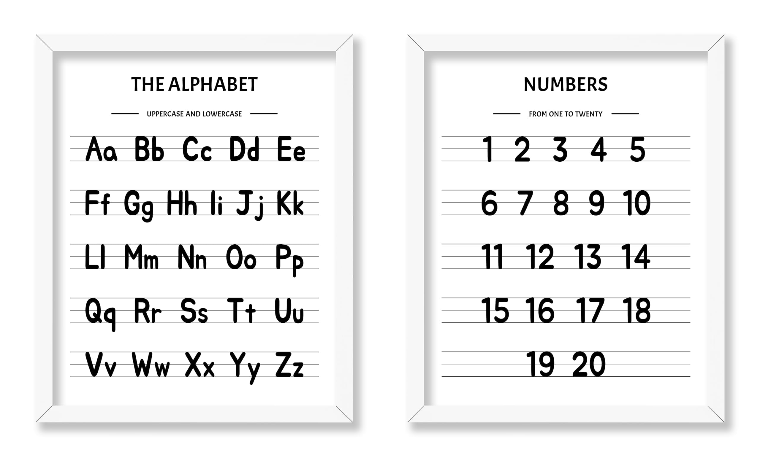 Poster Master 2-Piece Alphabet Poster - Numbers Print - Educational Art ...
