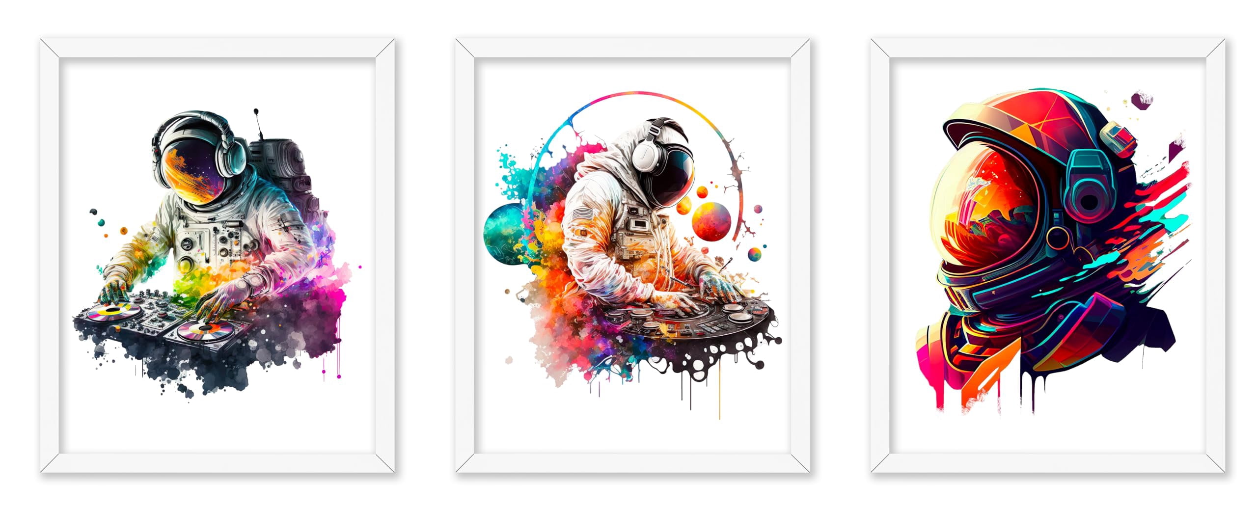 Poster Master 3-Piece Space Poster - Retro Illustration Print - Gift ...