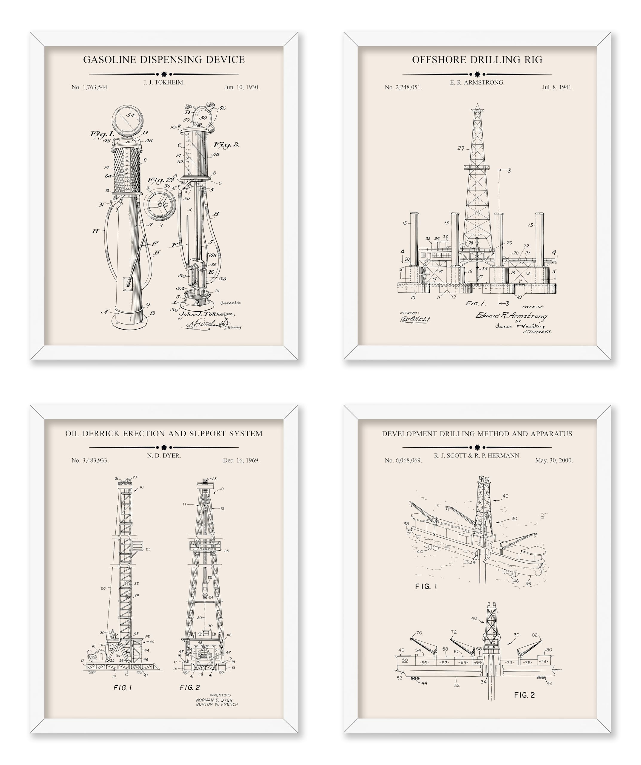 Poster Master 4-Piece Oil Rig Blueprint Poster - Gasoline Dispensing ...