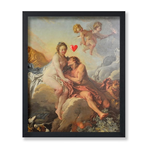 Poster Master Aurora and Cephalus Poster - Red Heart Print - Altered Art - Valentine's Day Art - Gift for Men, Women & Lovers - Romantic Wall Decor for Living Room or Bedroom - 16x20 UNFRAMED