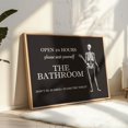 thumbnail image 1 of Poster Master The Bathroom Sign Poster - Don't Be Scared Print - Skeleton Art - Trendy Wall Art - Funny Bathroom Decor - Guest Bathroom Decorations - Humorous Restroom Decor, 24x32 Unframed Wall Art, 1 of 6