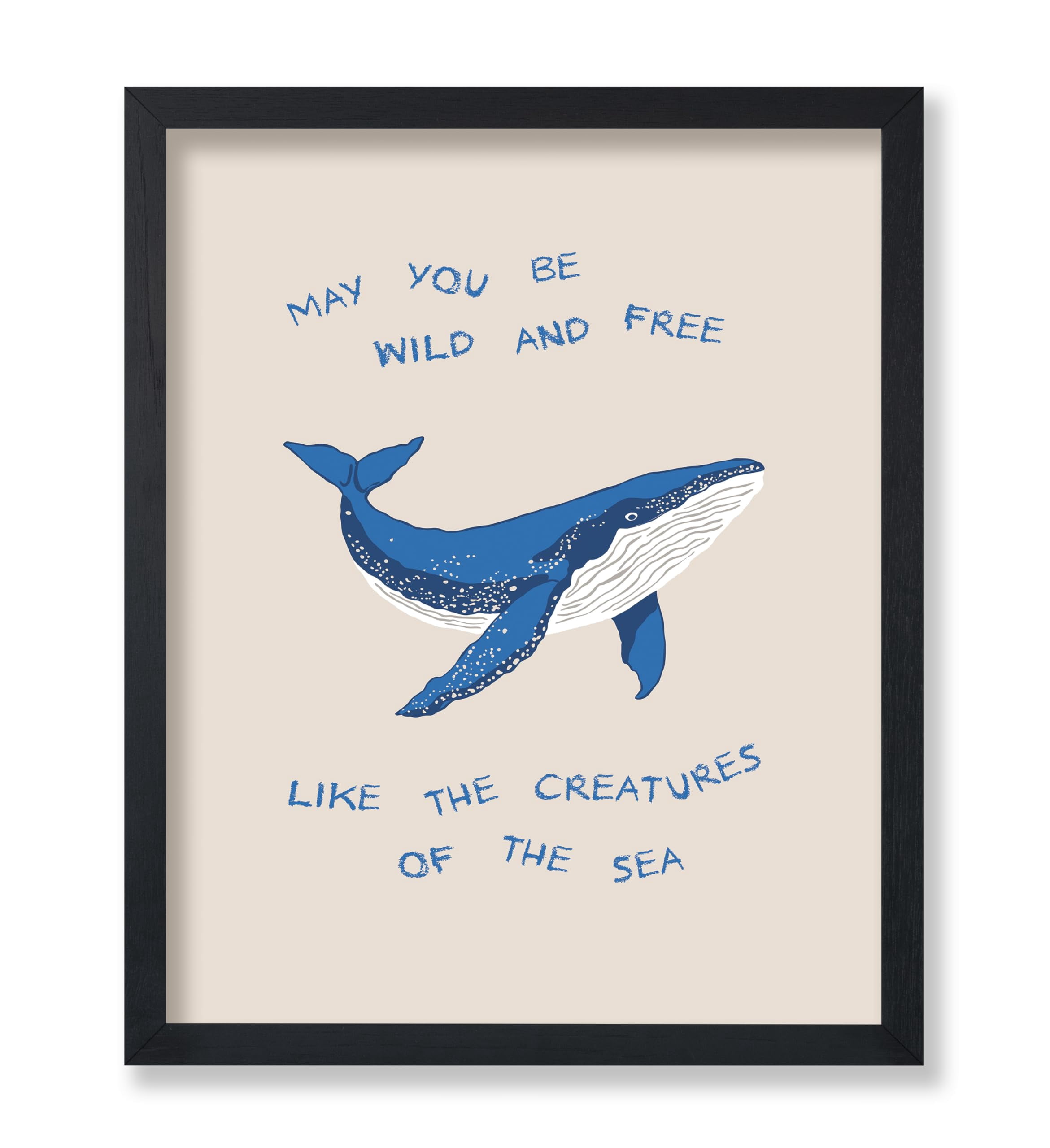 Poster Master Be Wild And Free Poster - Retro Whale Print - Creatures ...