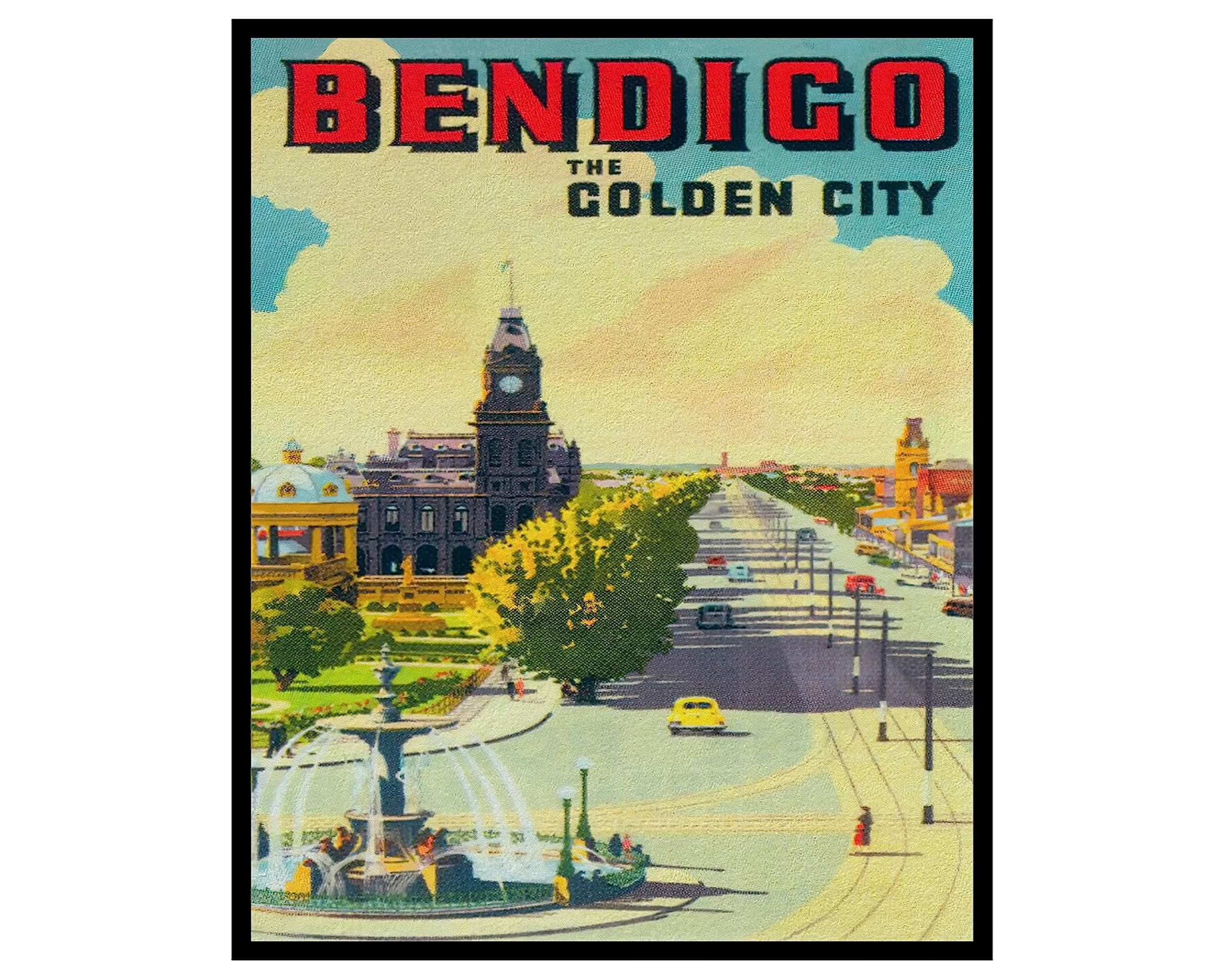 Poster Master Bendigo Australia Print Bendigo Print Vintage Travel