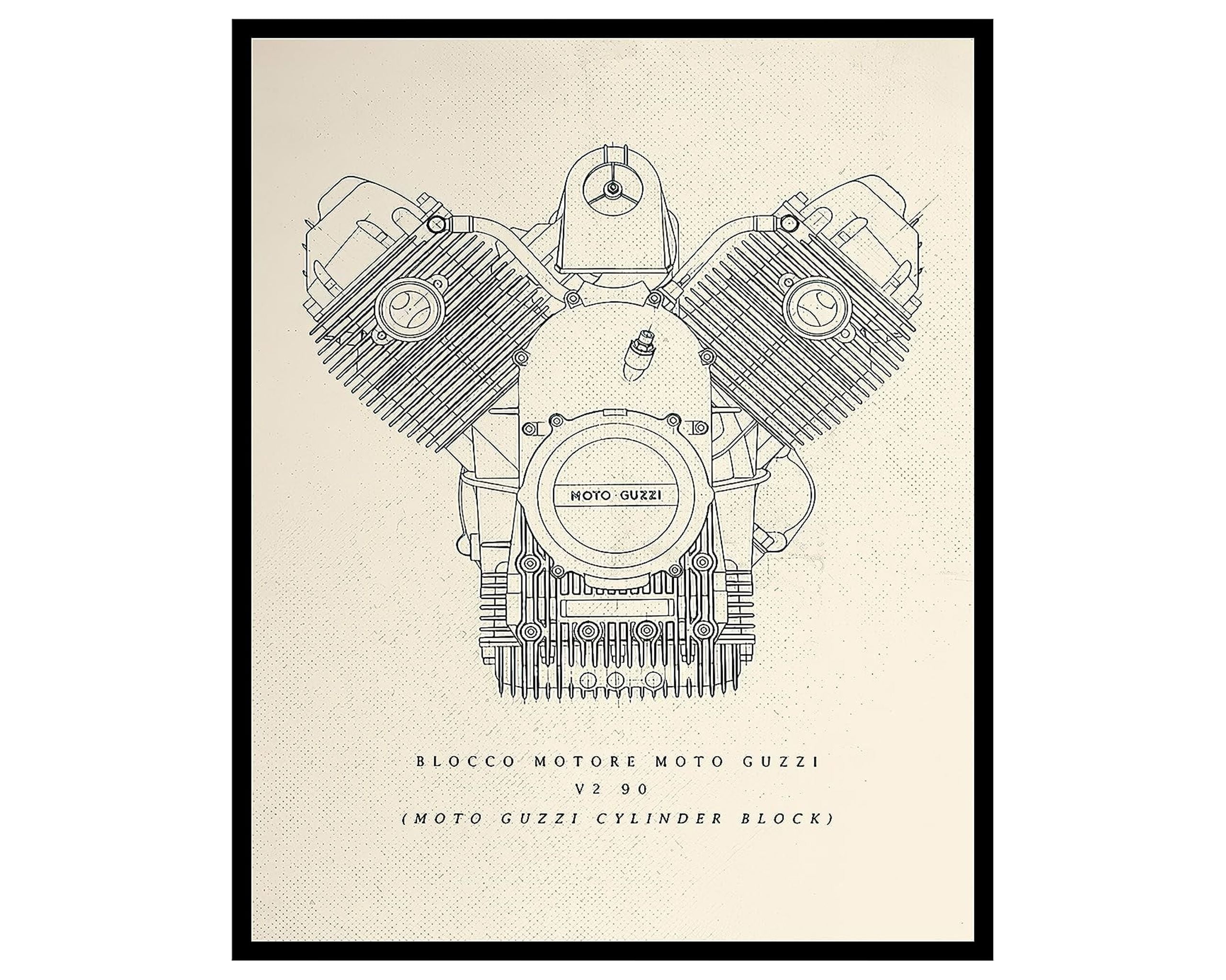 Poster Master Blueprint Poster Retro Patent Print Moto Guzzi