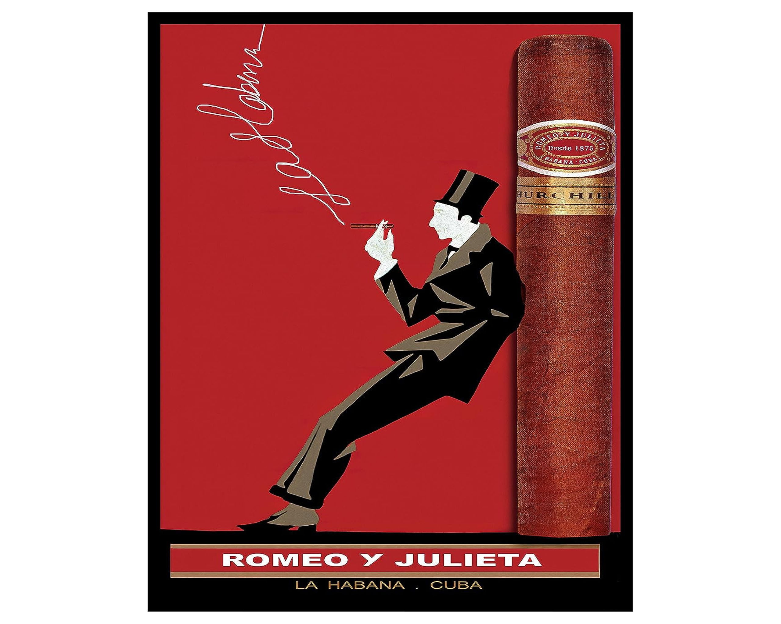 Poster Master Cigar Wall Art Vintage Wall Decor, Cuba Romeo Julieta
