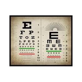 Snellen Eye Chart, Eye Charts for Eye Exams 20 Feet with Wooden Frame 11x22  Inches, Canvas Low Vision Eye Test Wall Chart with Eye Occluder Hand