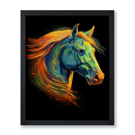 Poster Master Colorful Horse Poster - Portrait Print - Trendy Art - Modern Art - Horse Art - Gift for Men, Women & Animal Lover - Decor for Living Room, Bedroom or Kid's Room - 11x14 UNFRAMED