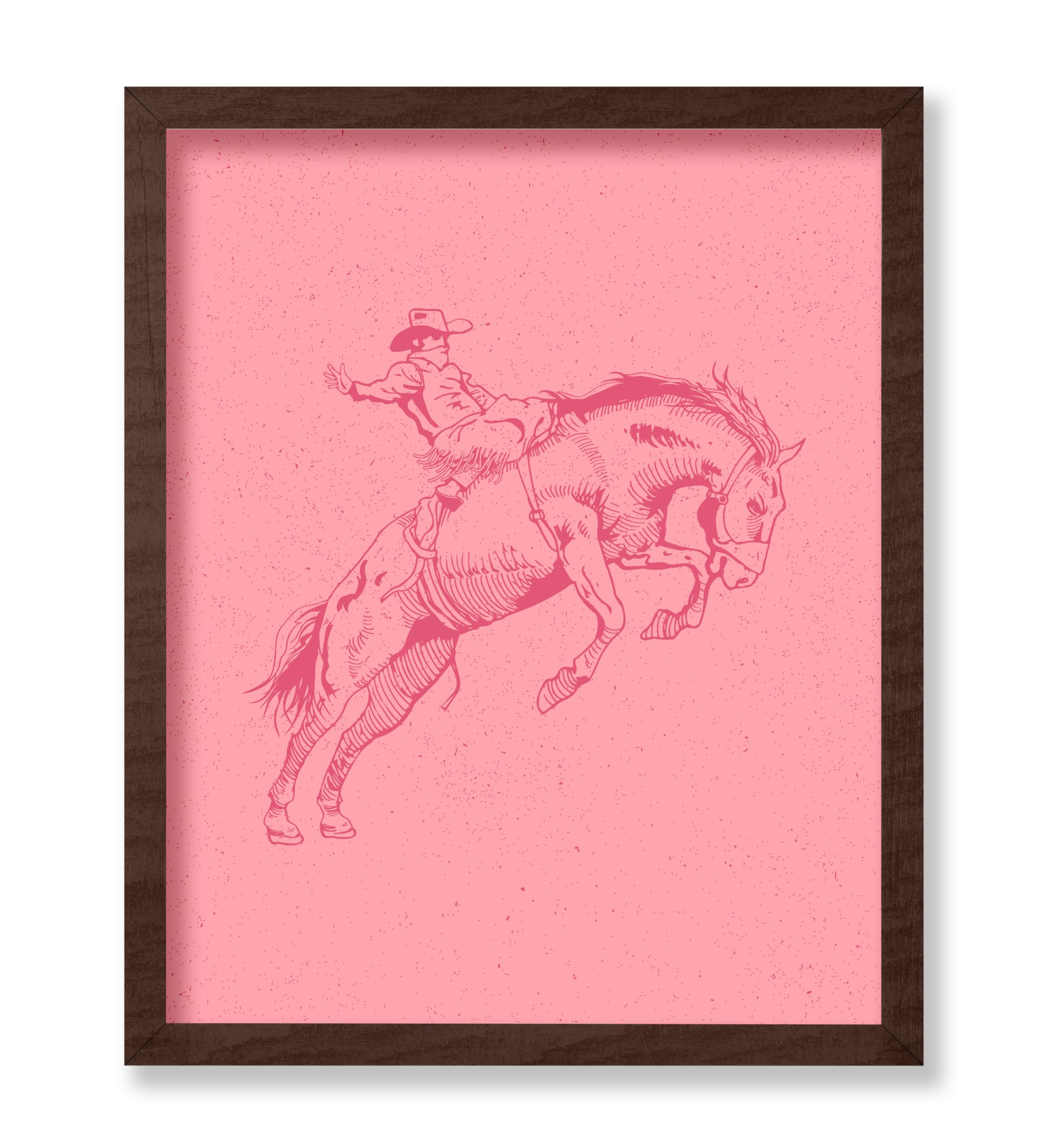 Poster Master Cowboy on Bucking Horse Poster - Retro Pink Rodeo Print ...