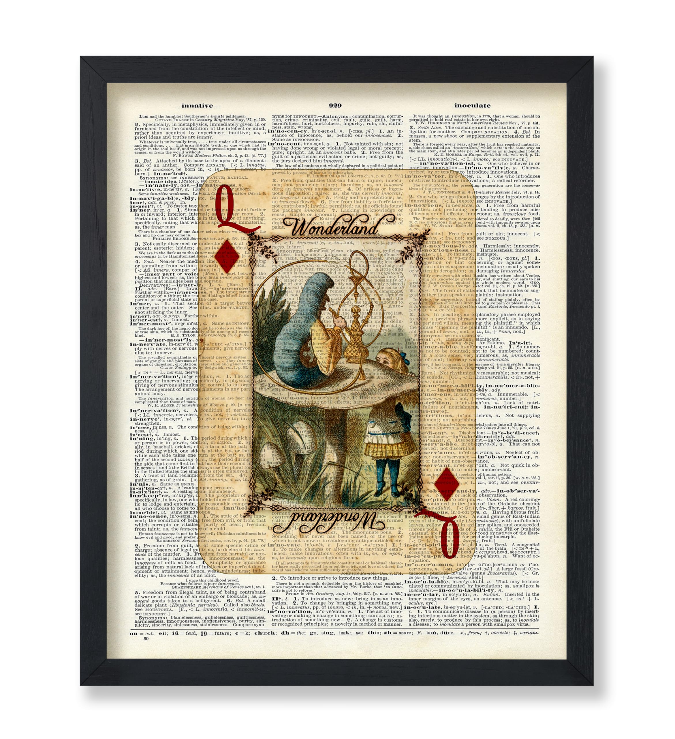 Poster Master Dictionary Art Poster - Absolem Caterpillar Print - Queen ...